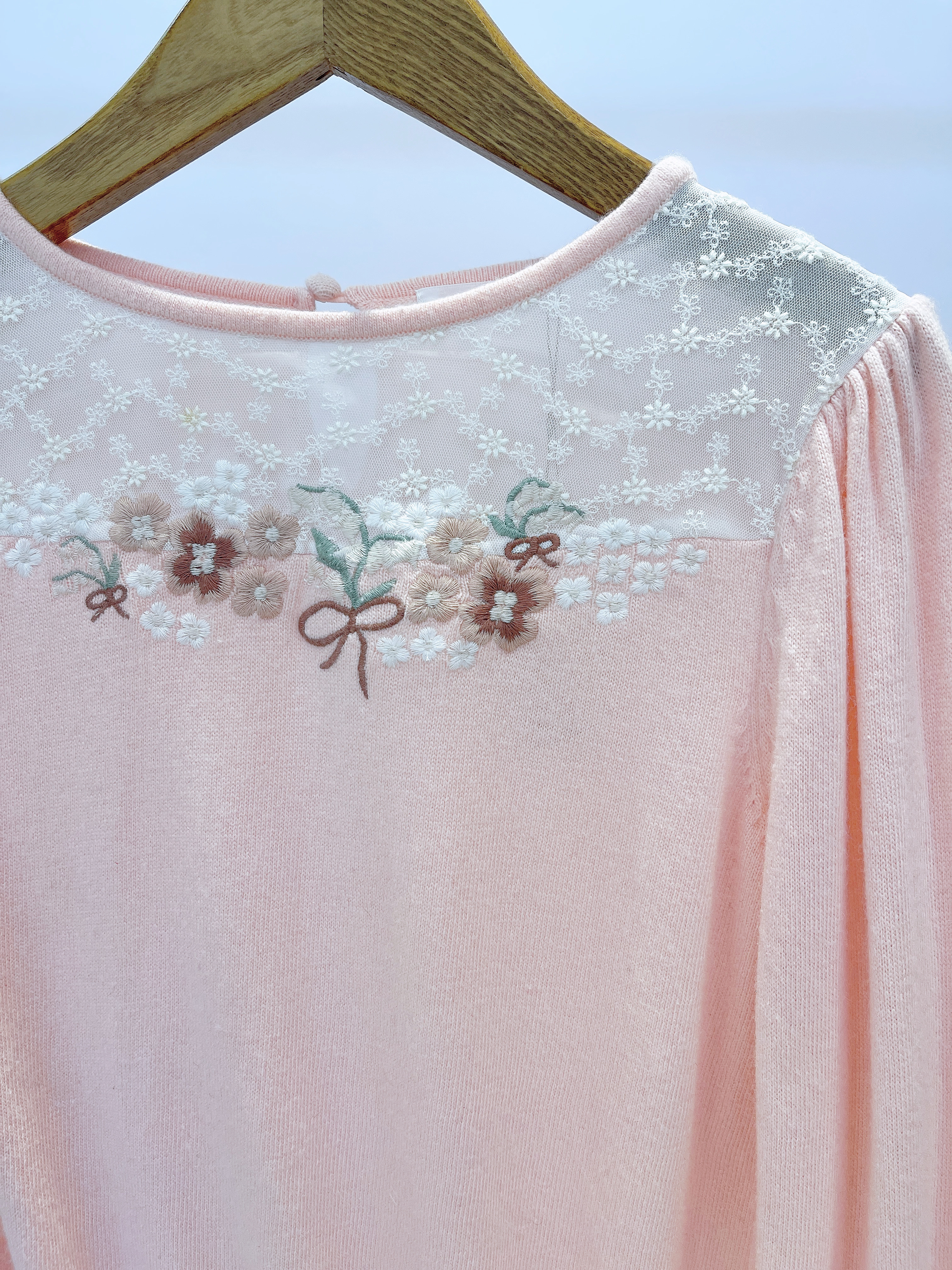 花樣粉針織上衣