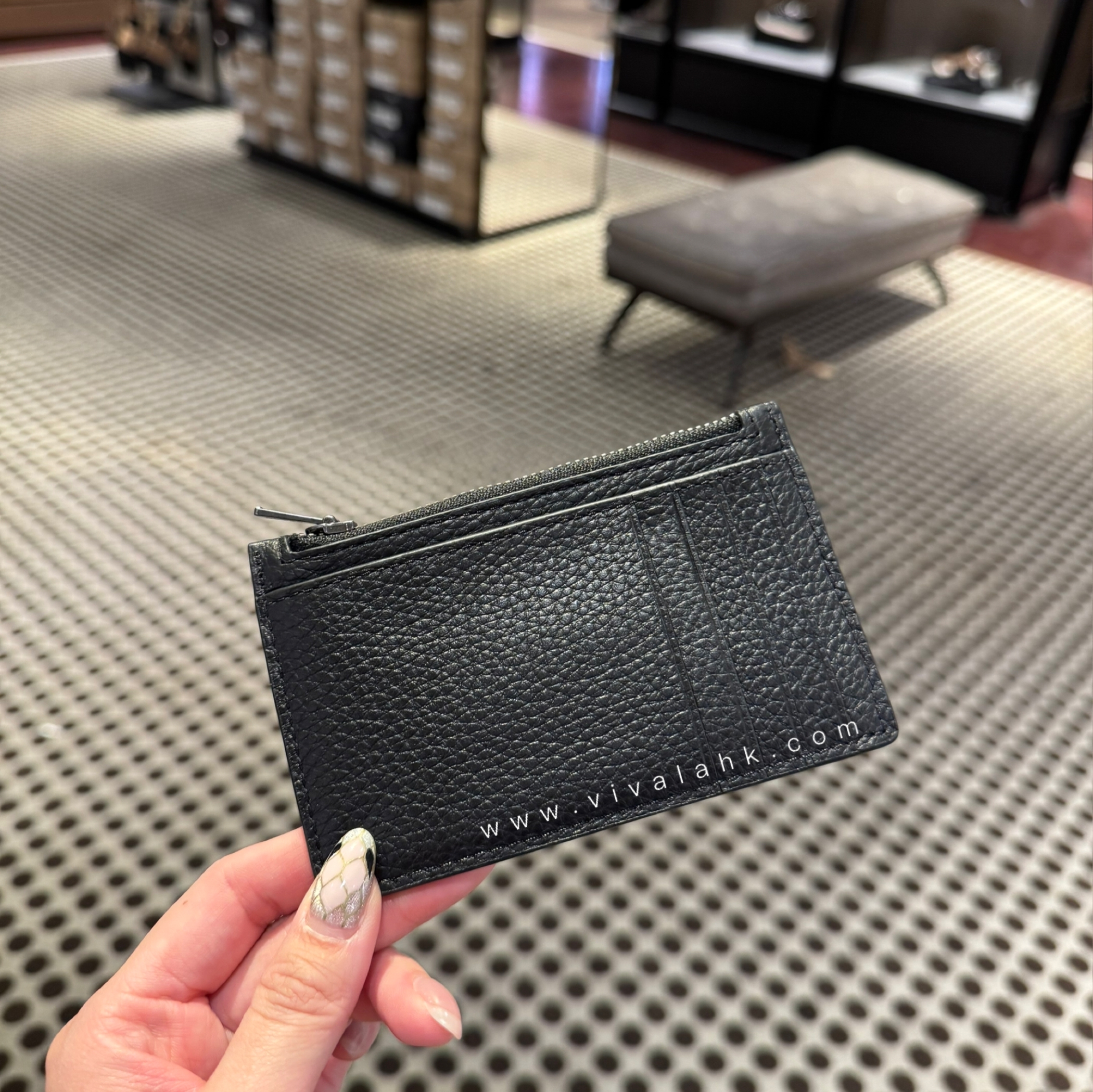 Coach - 男裝拉鍊卡包 (荔枝皮) (C4280)