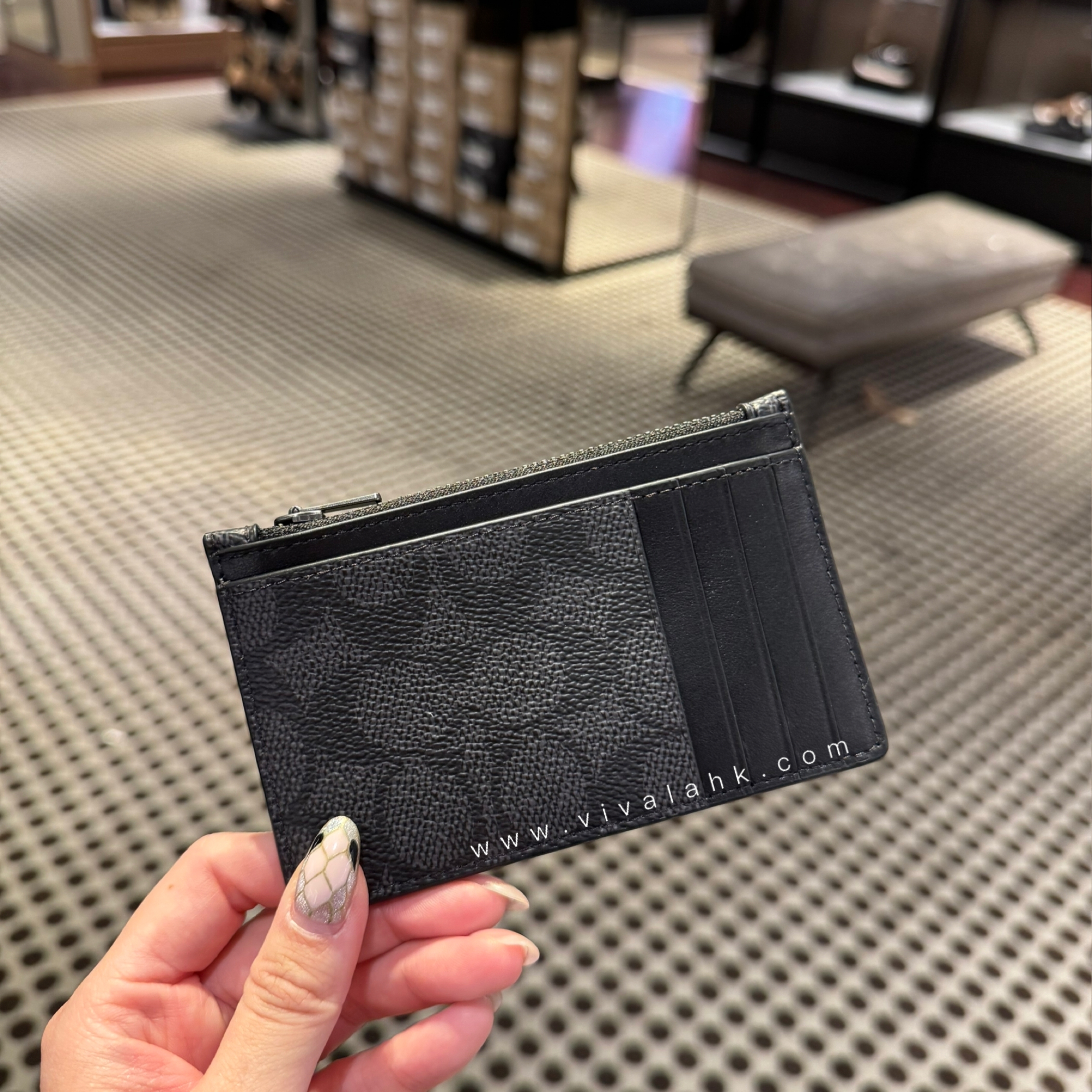 Coach - 男裝拉鍊卡包 (C字暗花) (CV764)