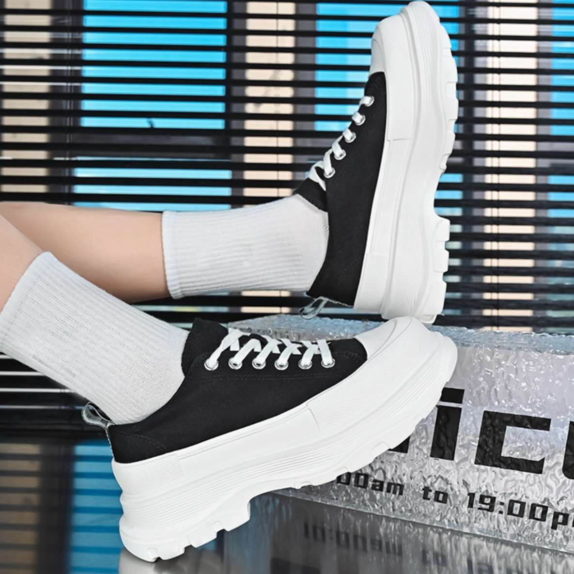 Kappa 可可托海系列 潮流復古 厚底增高 防滑耐磨 生活休閒鞋 女款 黑色