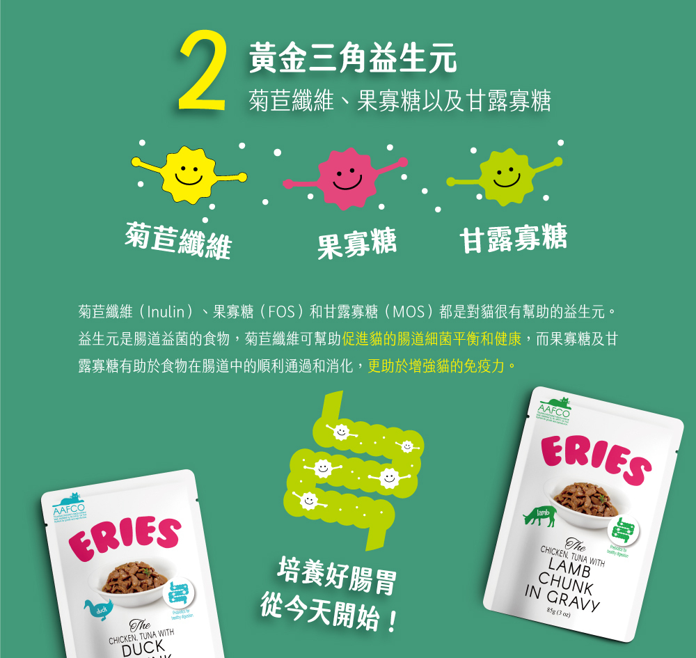 Eries 伊瑞思｜益生元主食罐/餐包系列-雞、鮪雙拼85g