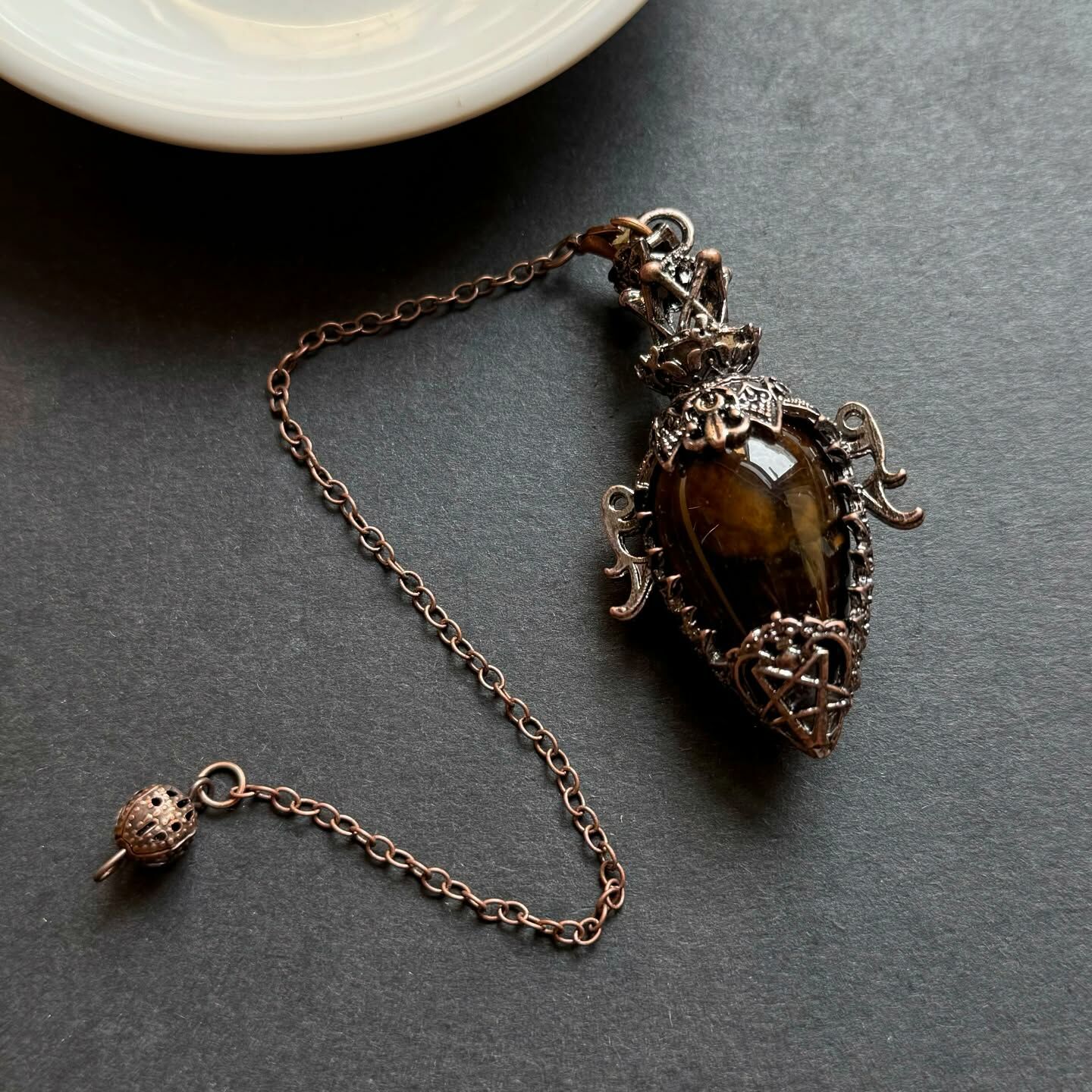 [原石] 黃虎眼石 水晶靈擺