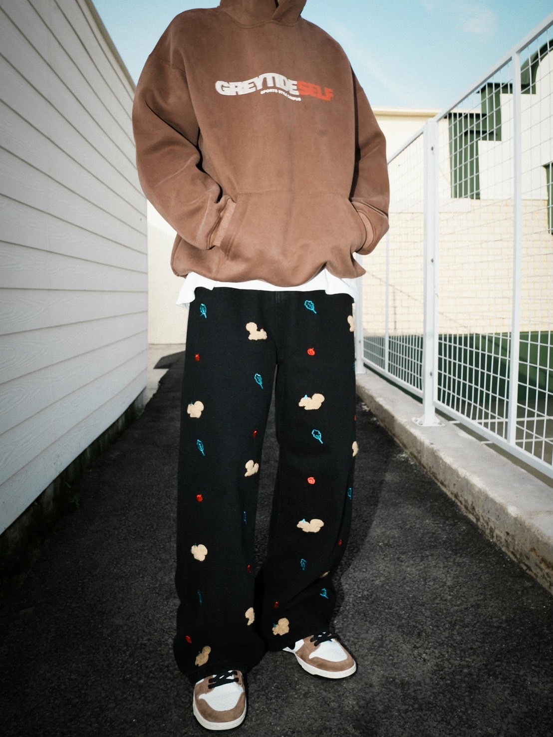 美式+調皮小狗街頭風格牛仔褲-預購