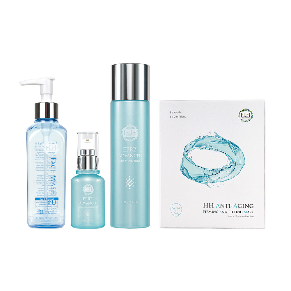 【Skincare Set】HH Face Wash + Hydrating Toner + Advanced Essence Free Anti-Aging Mask 5pcs
