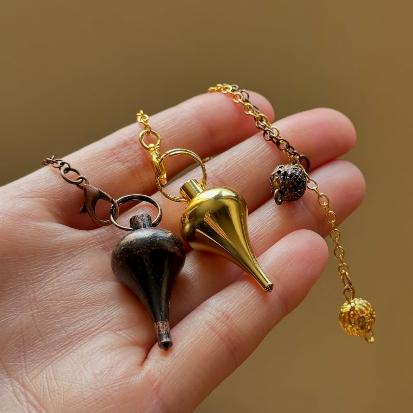 [原石] 黃銅靈擺 古銅色、金色