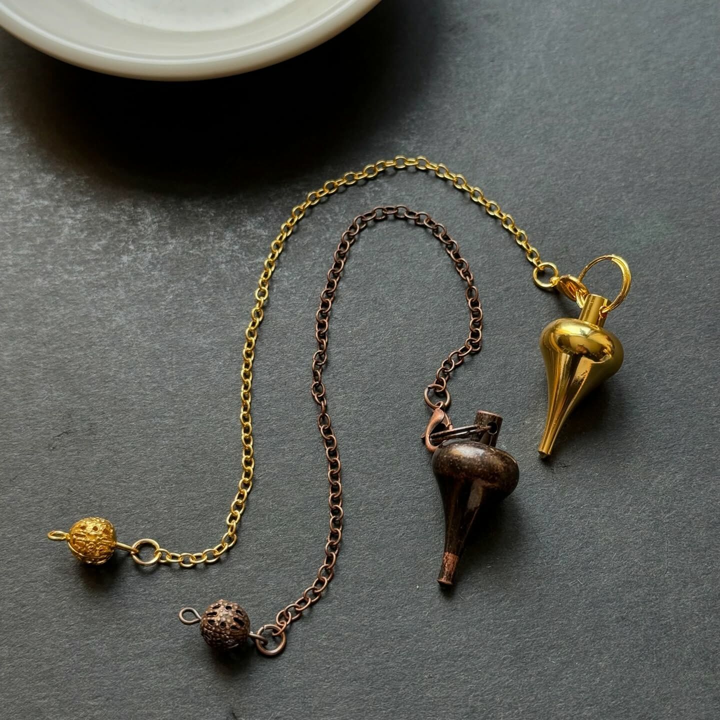 [原石] 黃銅靈擺 古銅色、金色