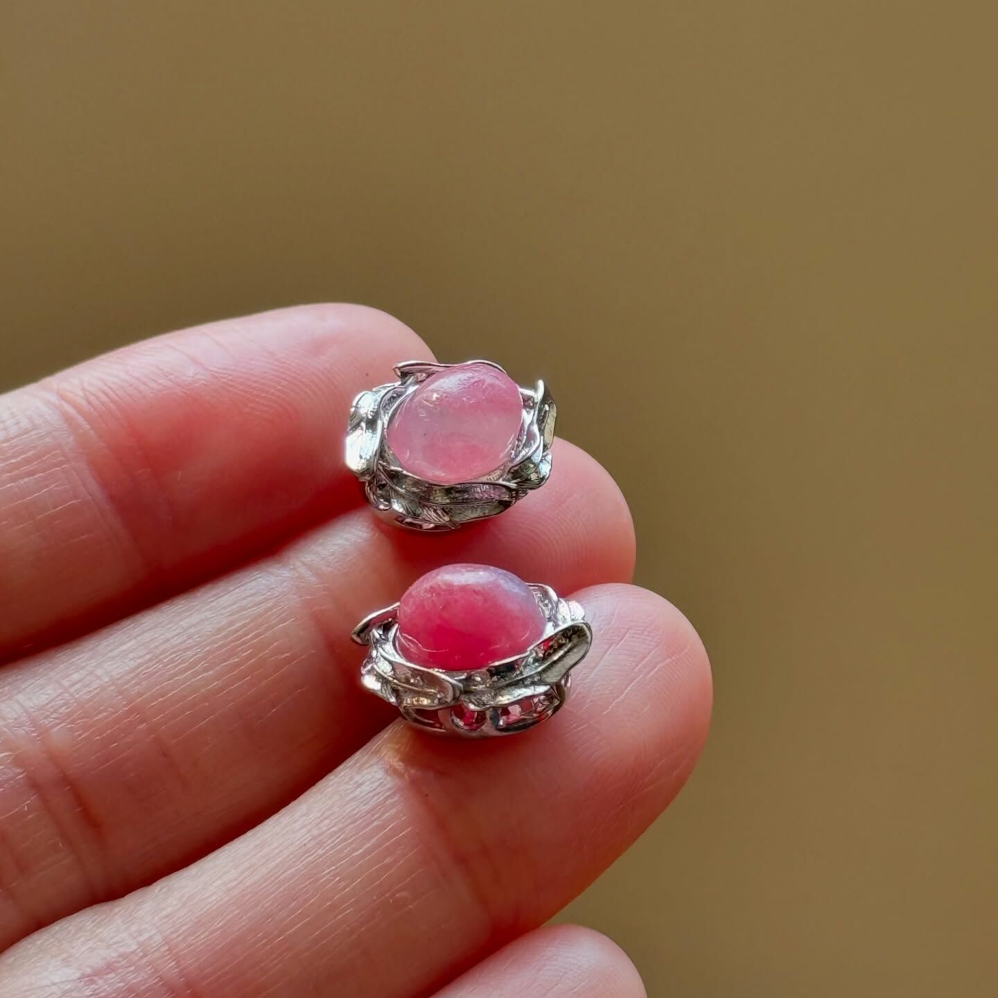 [原石] 薔薇輝石 水晶魔盒 通孔配件