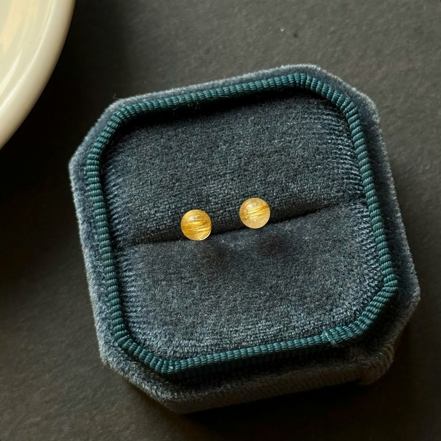 [原石] 金髮晶 925銀耳環