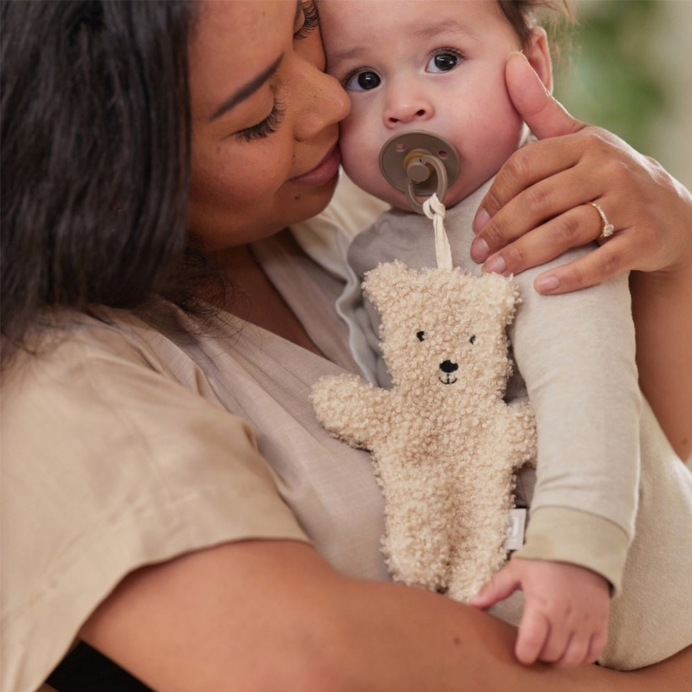 荷蘭Jollein 泰迪熊奶嘴鍊-Naturel