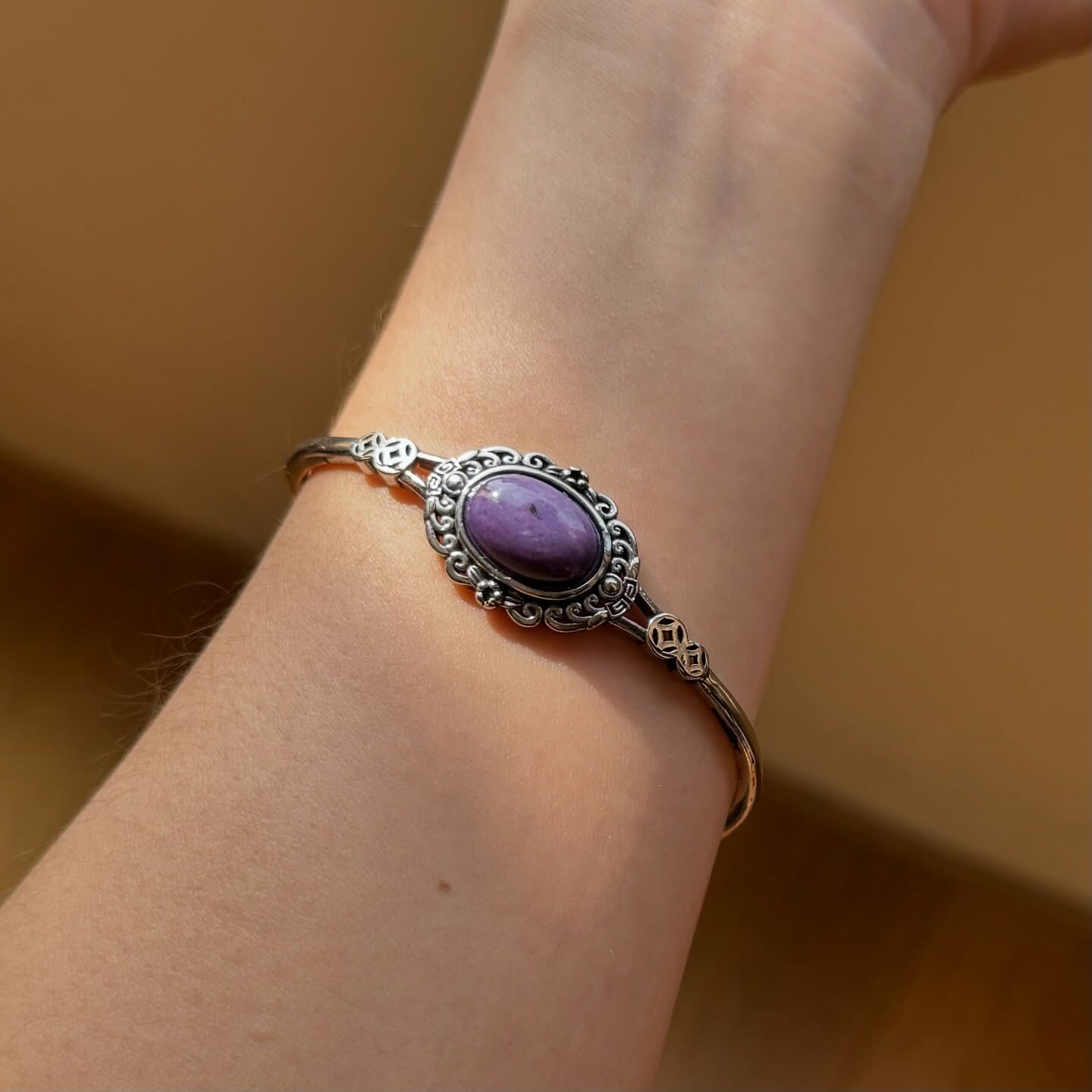 [原石] 紫龍晶 金屬手鐲 銅手鐲