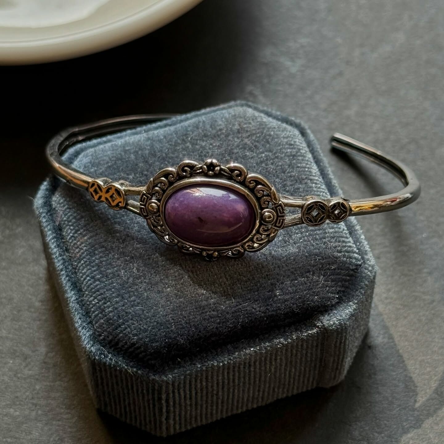 [原石] 紫龍晶 金屬手鐲 銅手鐲