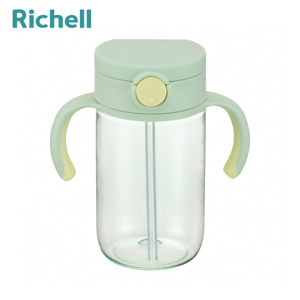 【Richell 利其爾】AX系列 幻彩吸管水杯  320ml  - 綠