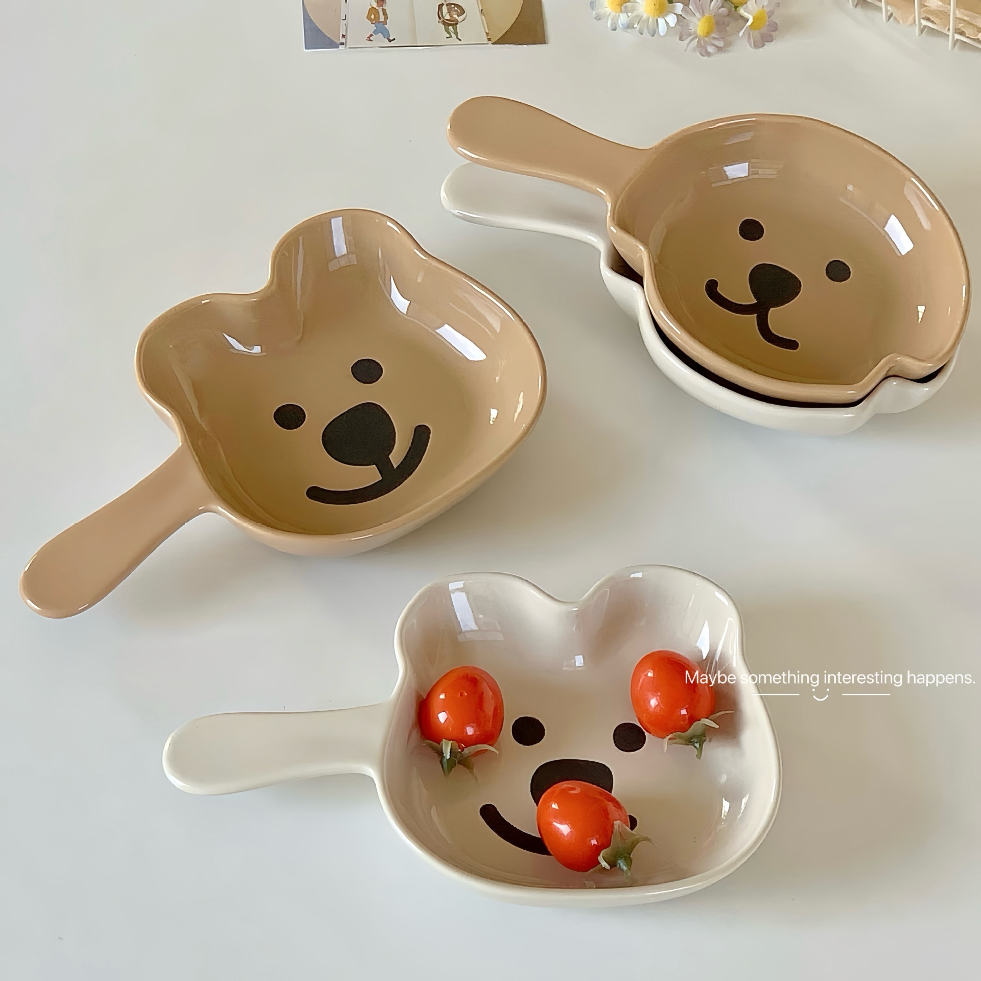 《5627》Ins風可愛帶手柄甜品盤