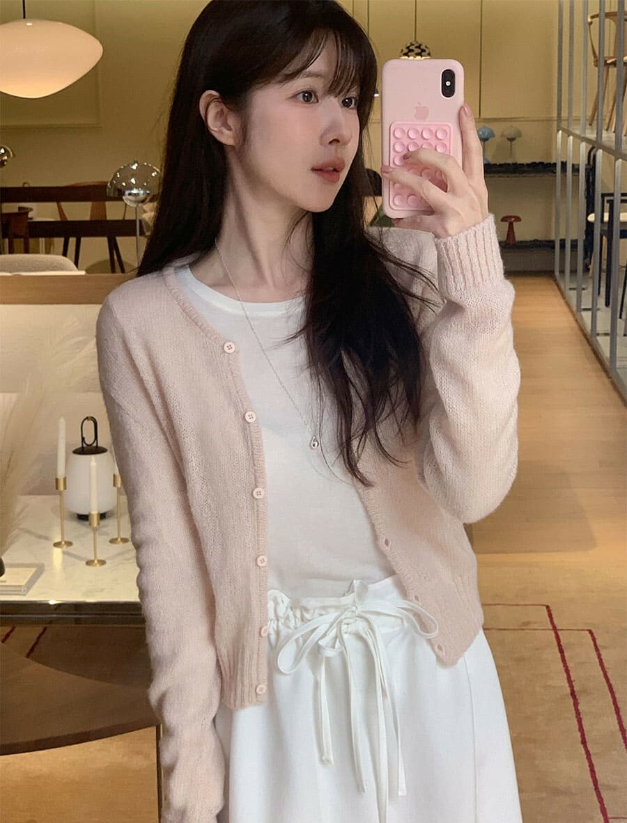 韓國Cherrykoko授權 微妙輕柔寬鬆編織感馬海毛開襟衫【MADE, CRKO】系列