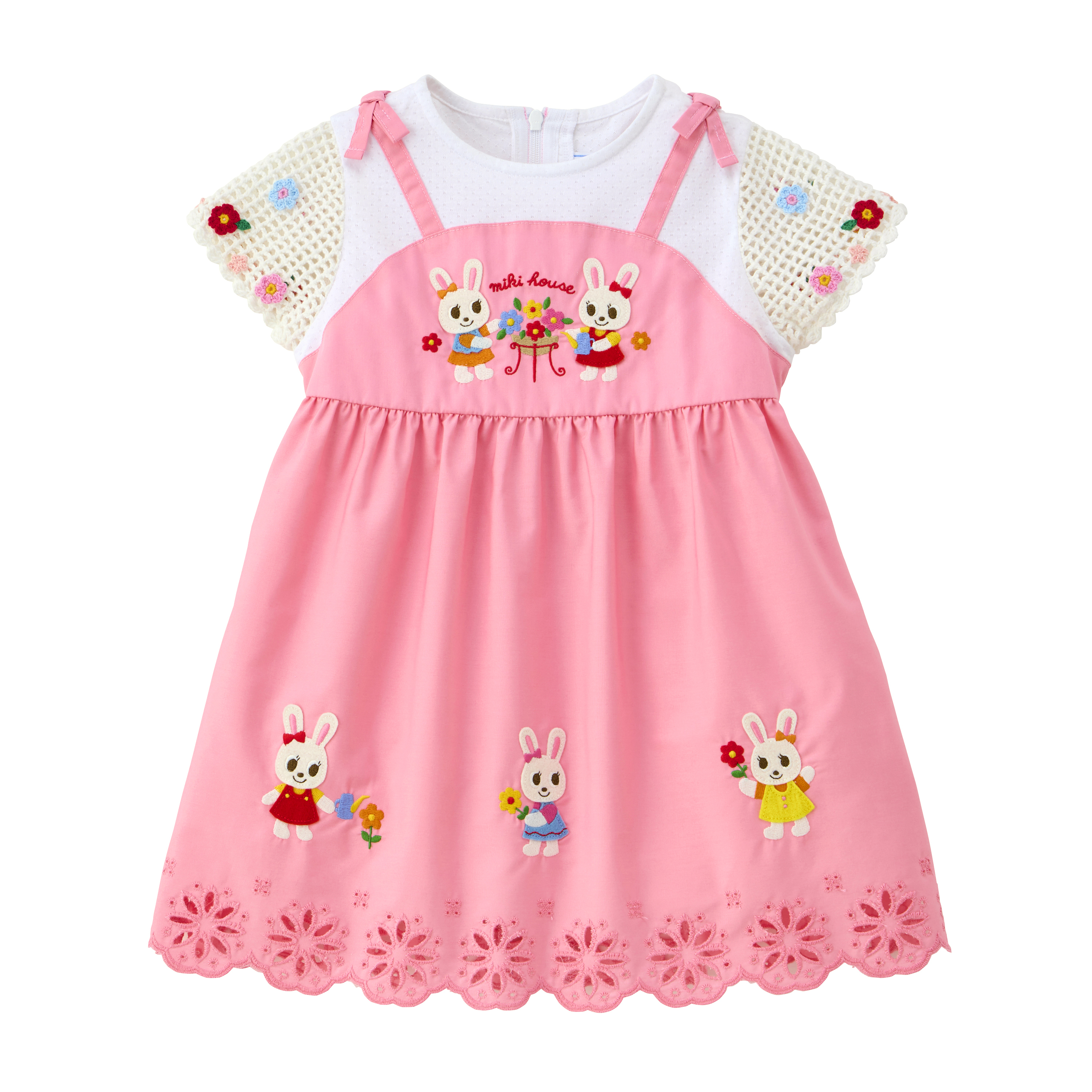 MH 繡花兔仔短袖連衣裙