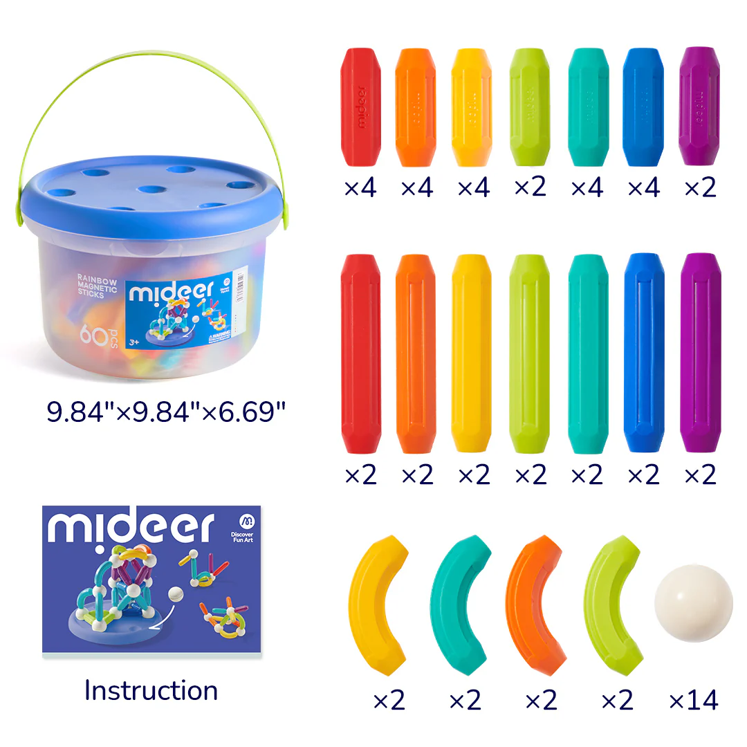 《 MiDeer 》 彩虹磁力棒(60pcs)