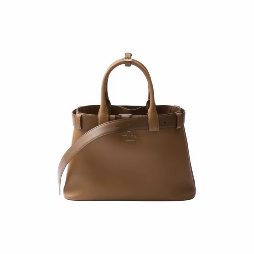 PRADA 扣環腰帶皮革手袋