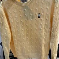 [S] WHO.A.U WHO.A.U STEVE CABLE R-NECK PULL OVER,YELLOW, WHKAE4901F-YELLOW (SWAU485)
