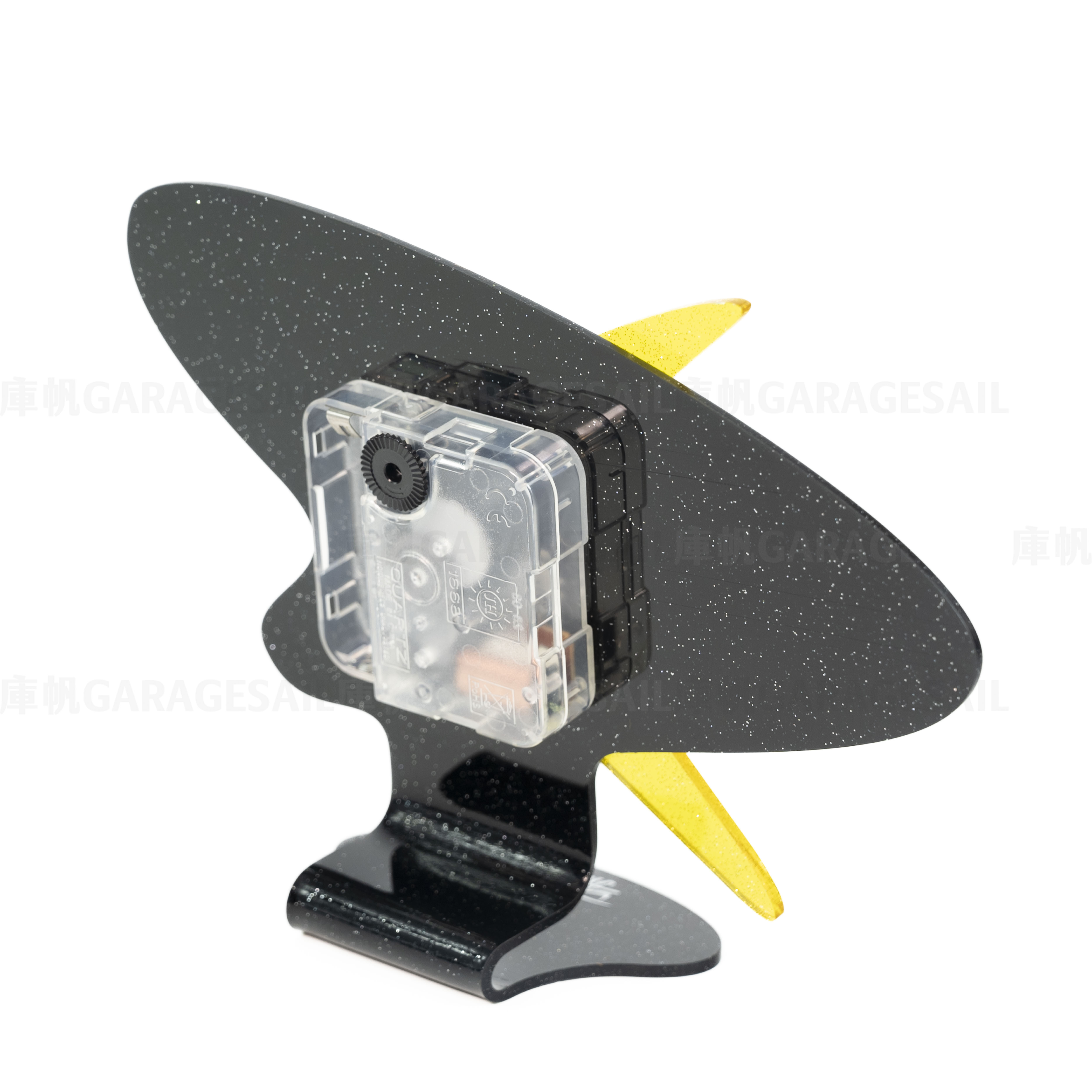 NINJA'S ORIGINAL 桌上時鐘 - 黑黃(雙色手繪)