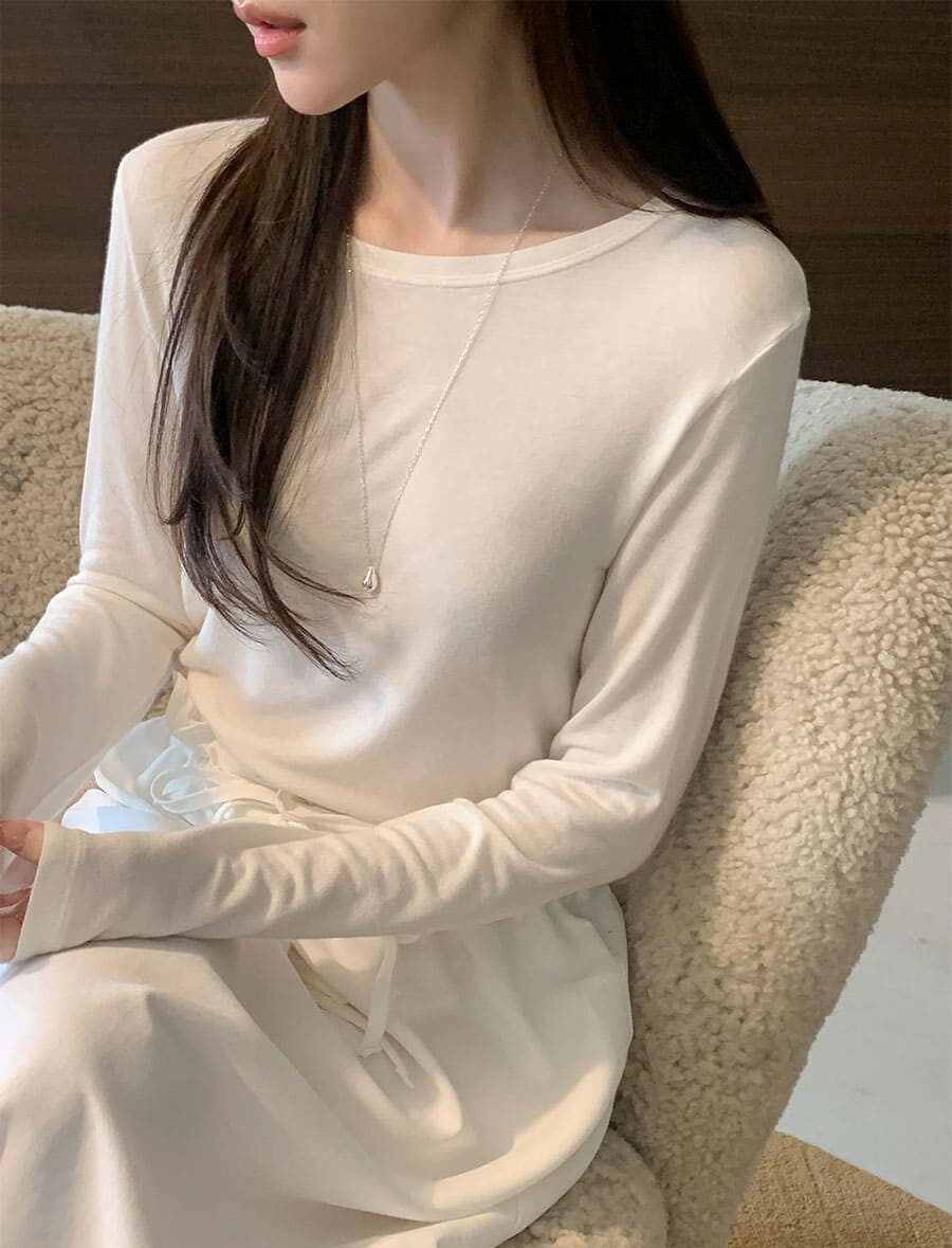 韓國Cherrykoko授權 絲柔纖細微透素色混羊毛上衣【MADE, CRKO】系列