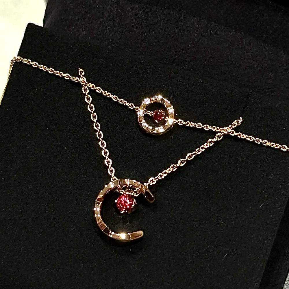 coco crush”18k限定紅寶石菱格水冰月定製手鍊