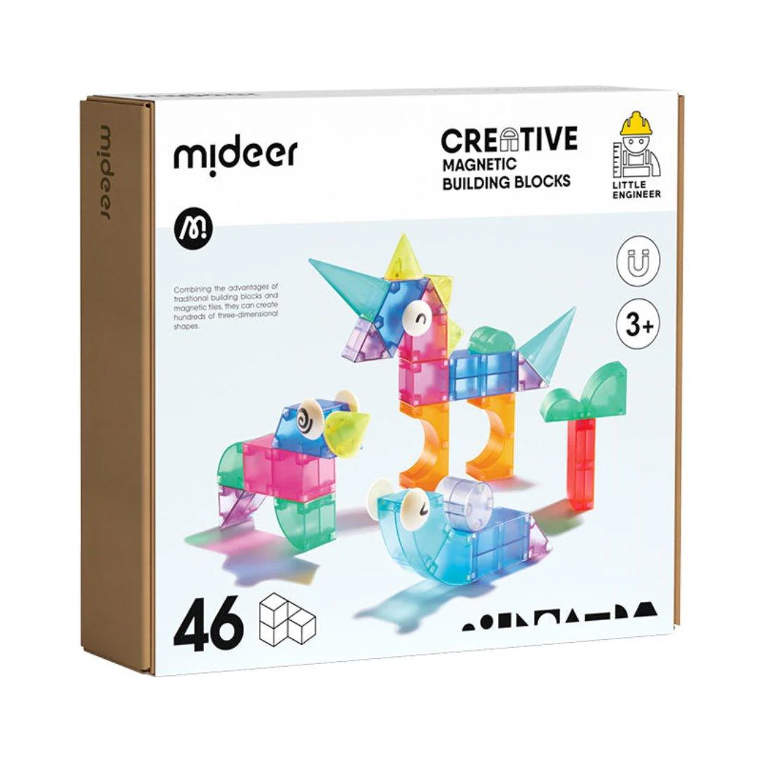 《 MiDeer 》  多彩透光磁力積木(46pcs)