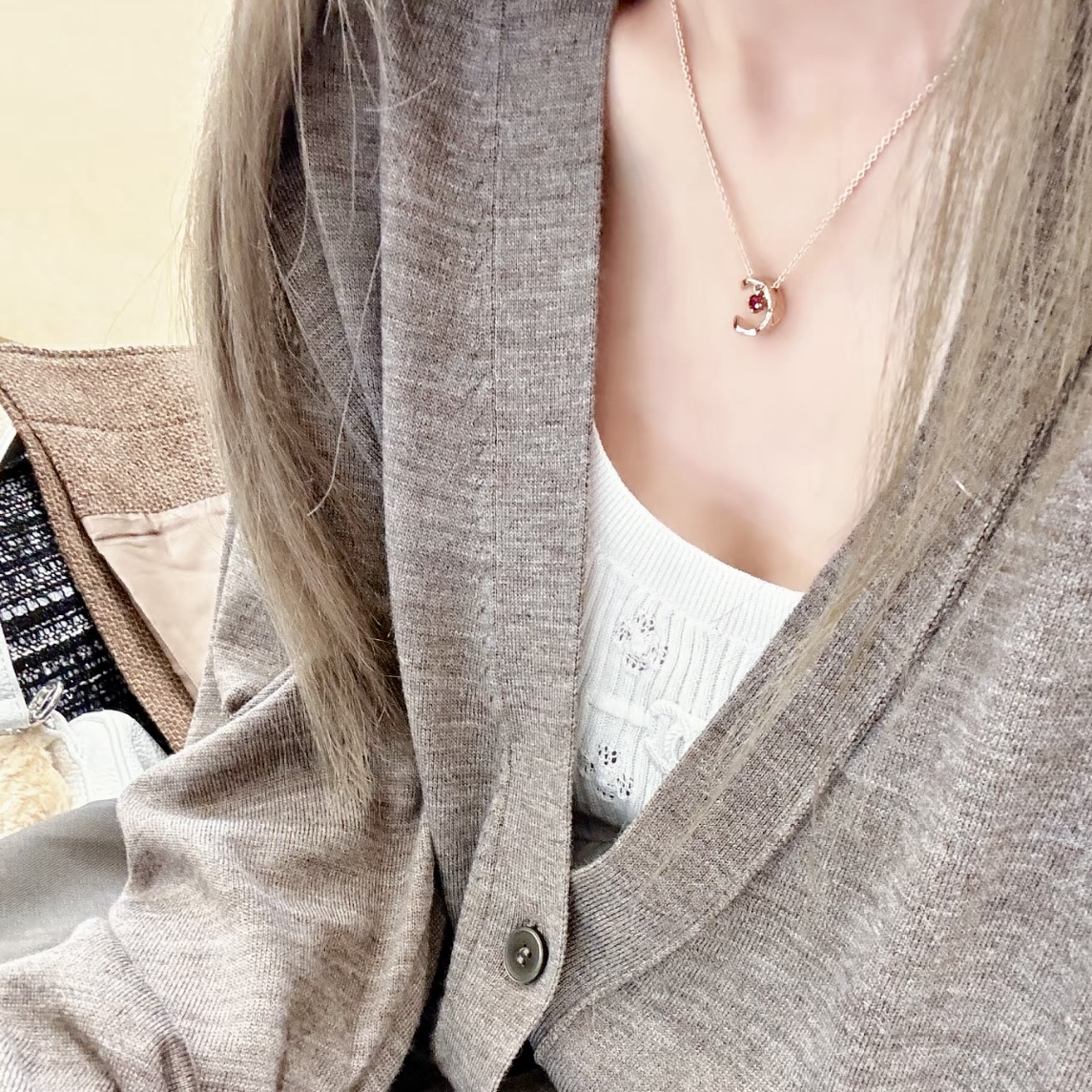 coco crush”18k限定紅寶石菱格水冰月定製項鍊