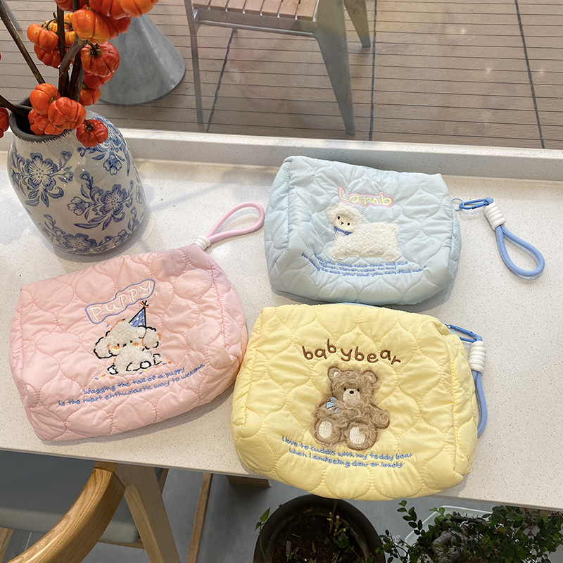 《5629》Ins風可愛動物刺繡化妝包