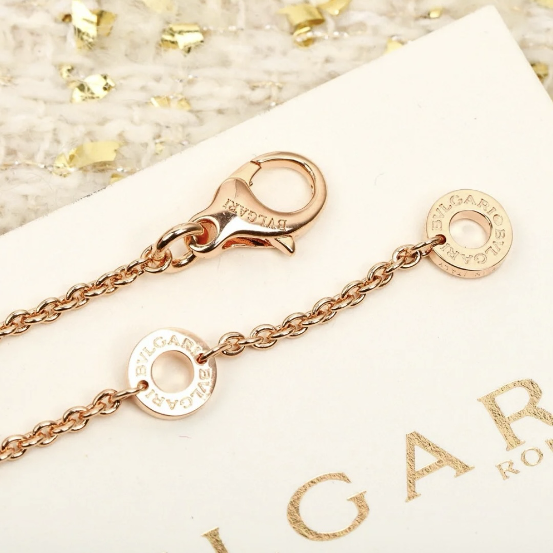 18k”限定玫瑰金粉鑽小圓餅高奢定製項鍊