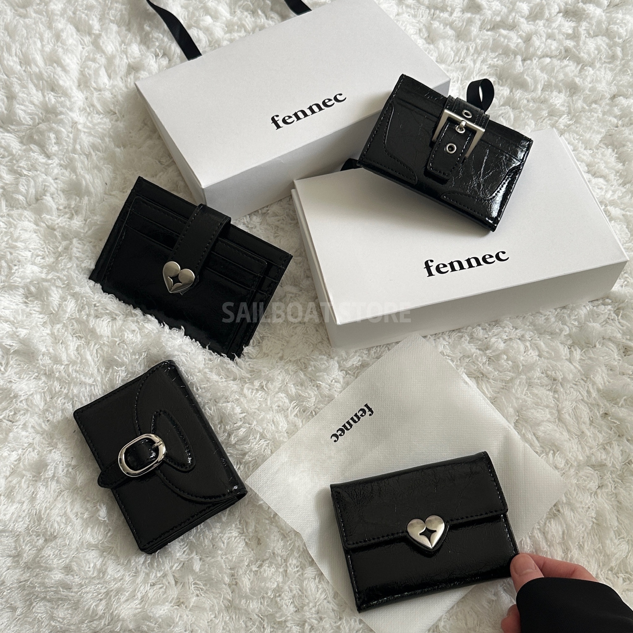#部分現貨 新款 fennec 2025新款 黑色真皮短夾/卡夾