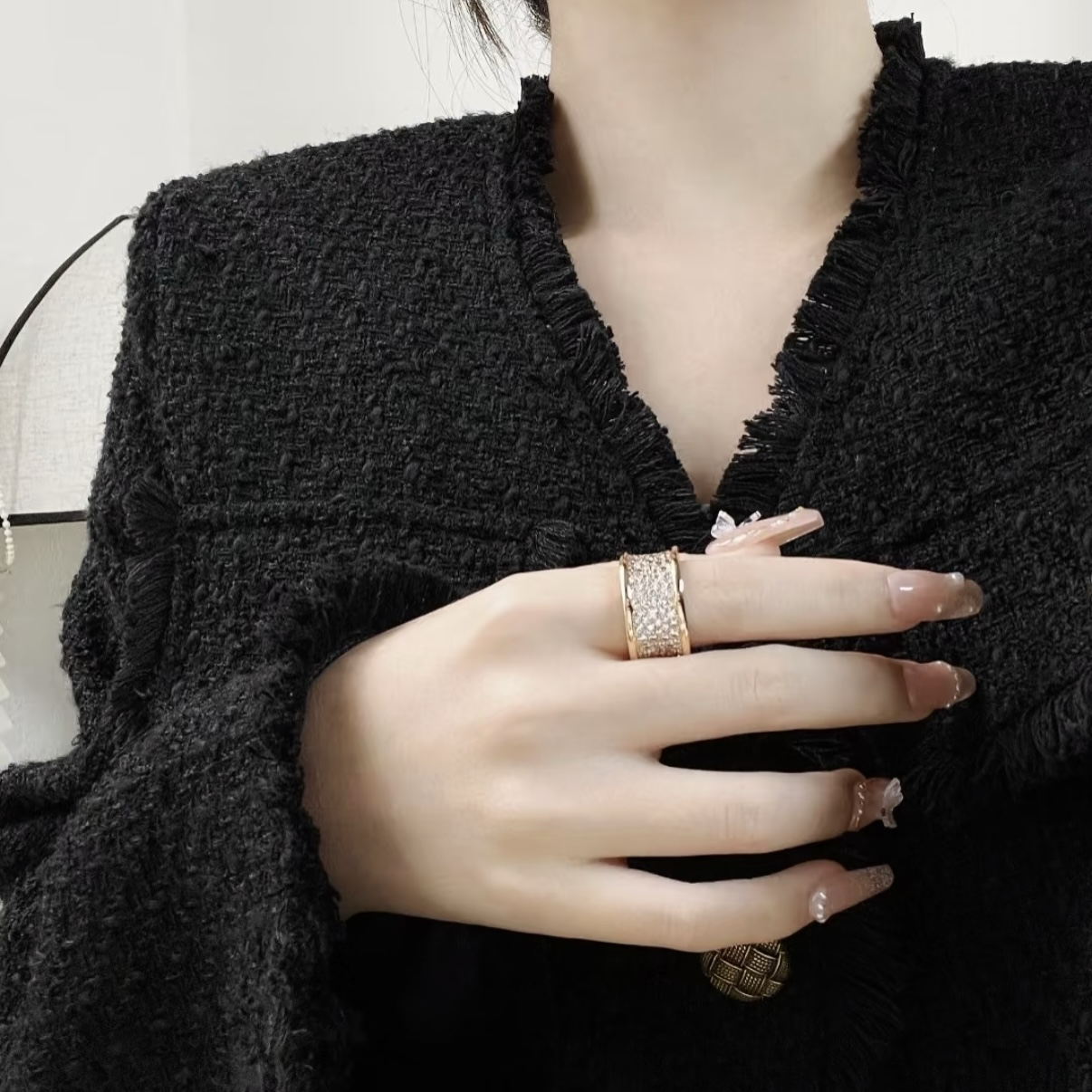 18k”personalized高奢滿鑽大蠻腰定製鑽戒