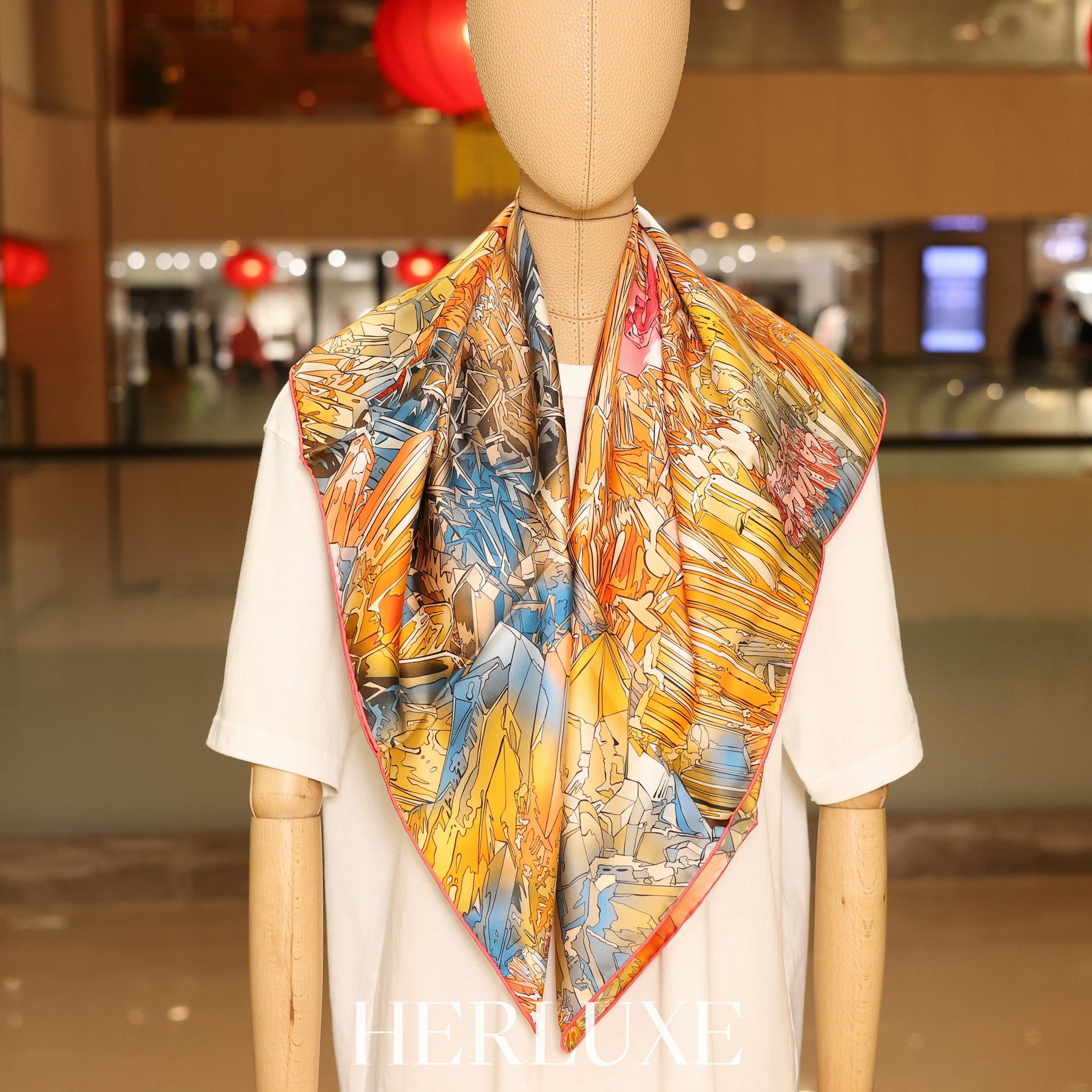 Scarf 100% soie 90 × 90cm