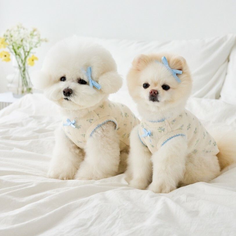 Noutti 碎花蝴蝶結背心