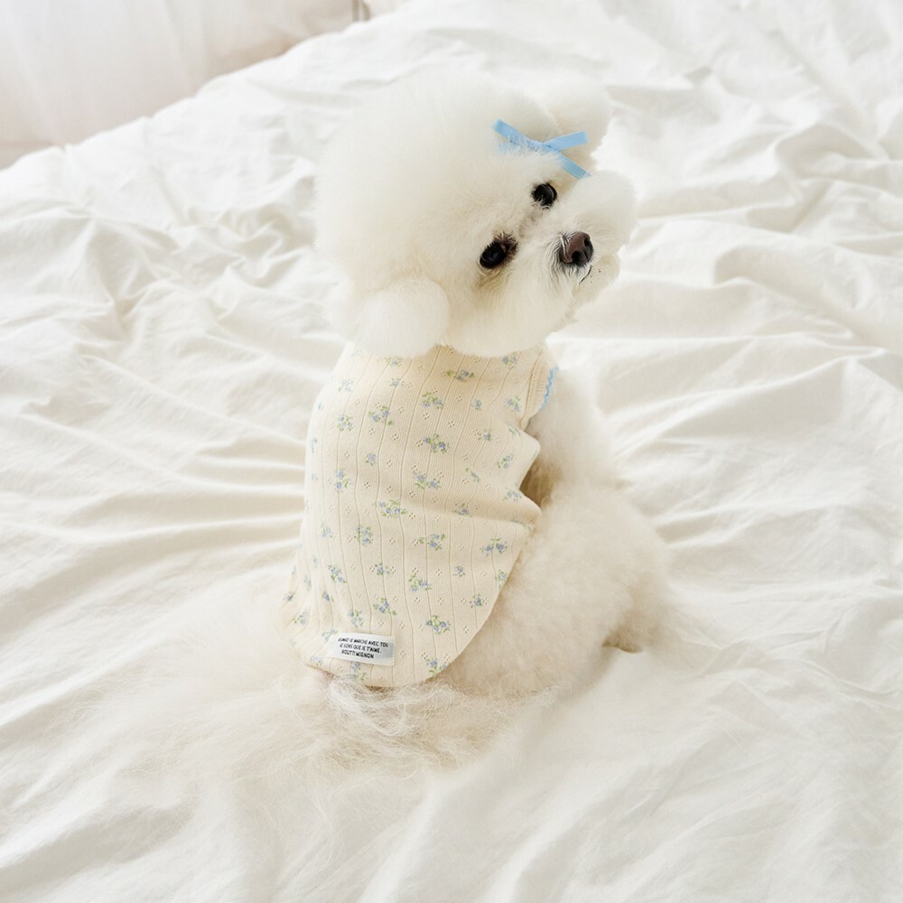 Noutti 碎花蝴蝶結背心