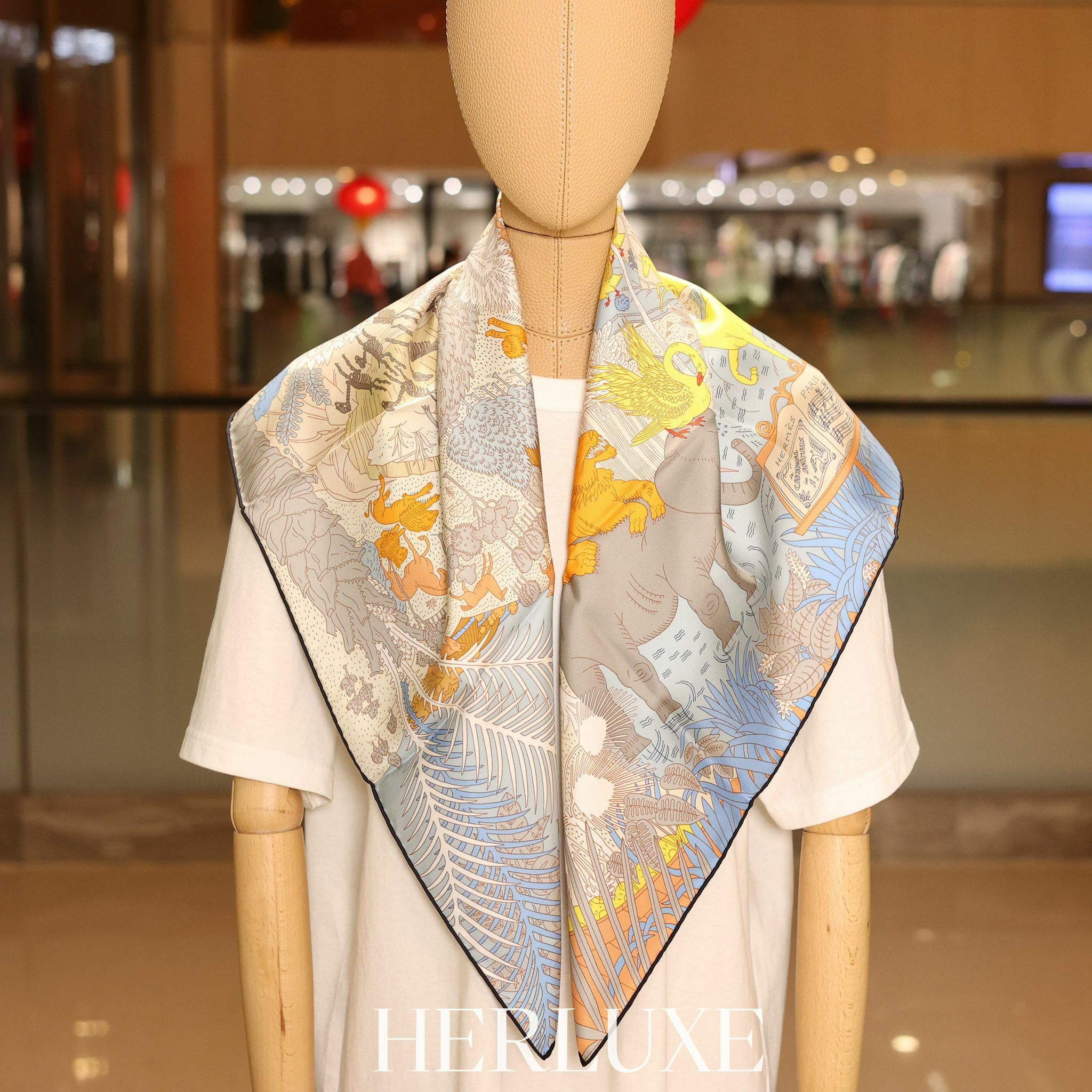 Le carnaval des animaux scarf 100% soie&nbsp;90x90cm