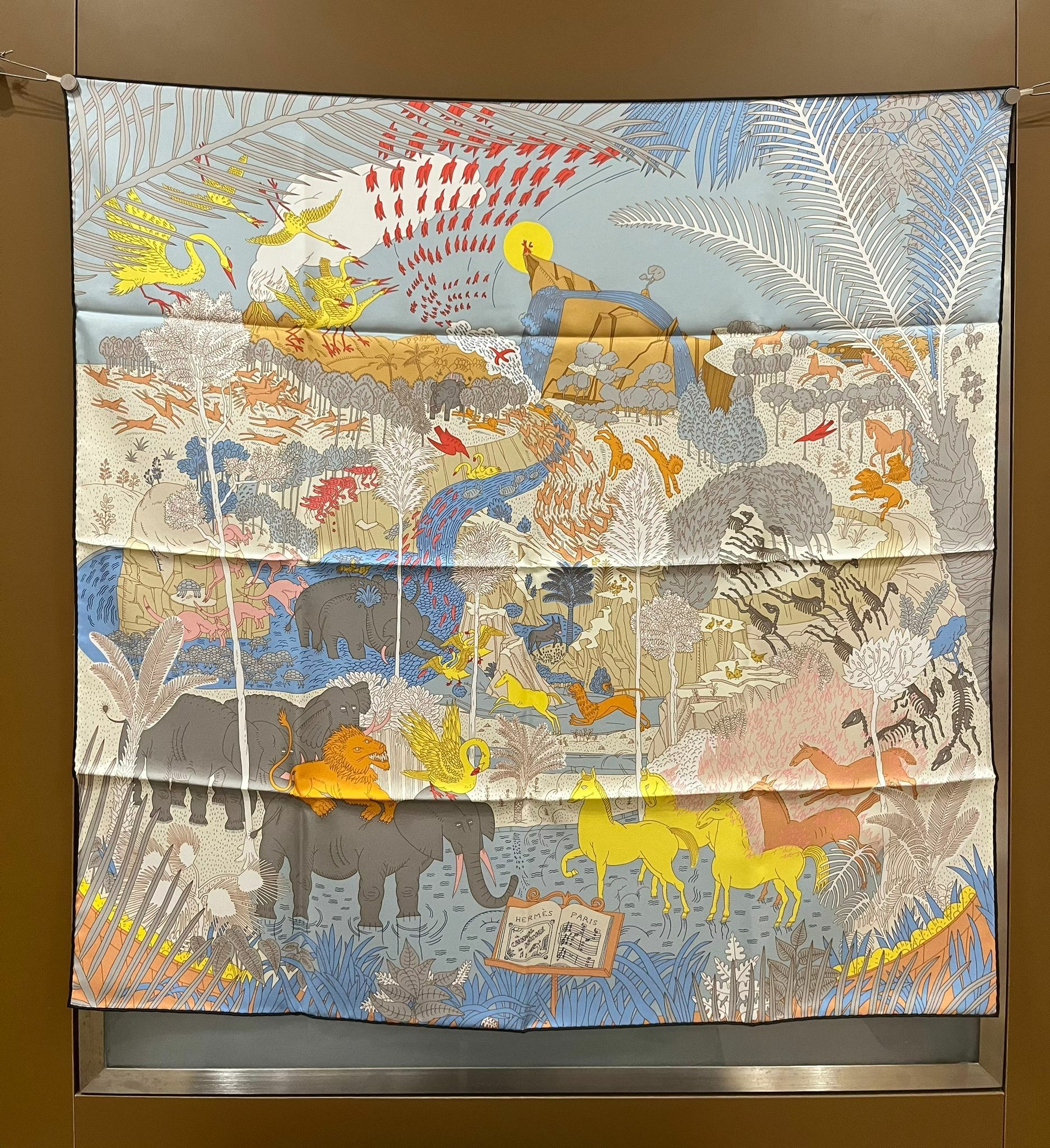 Le carnaval des animaux scarf 100% soie&nbsp;90x90cm