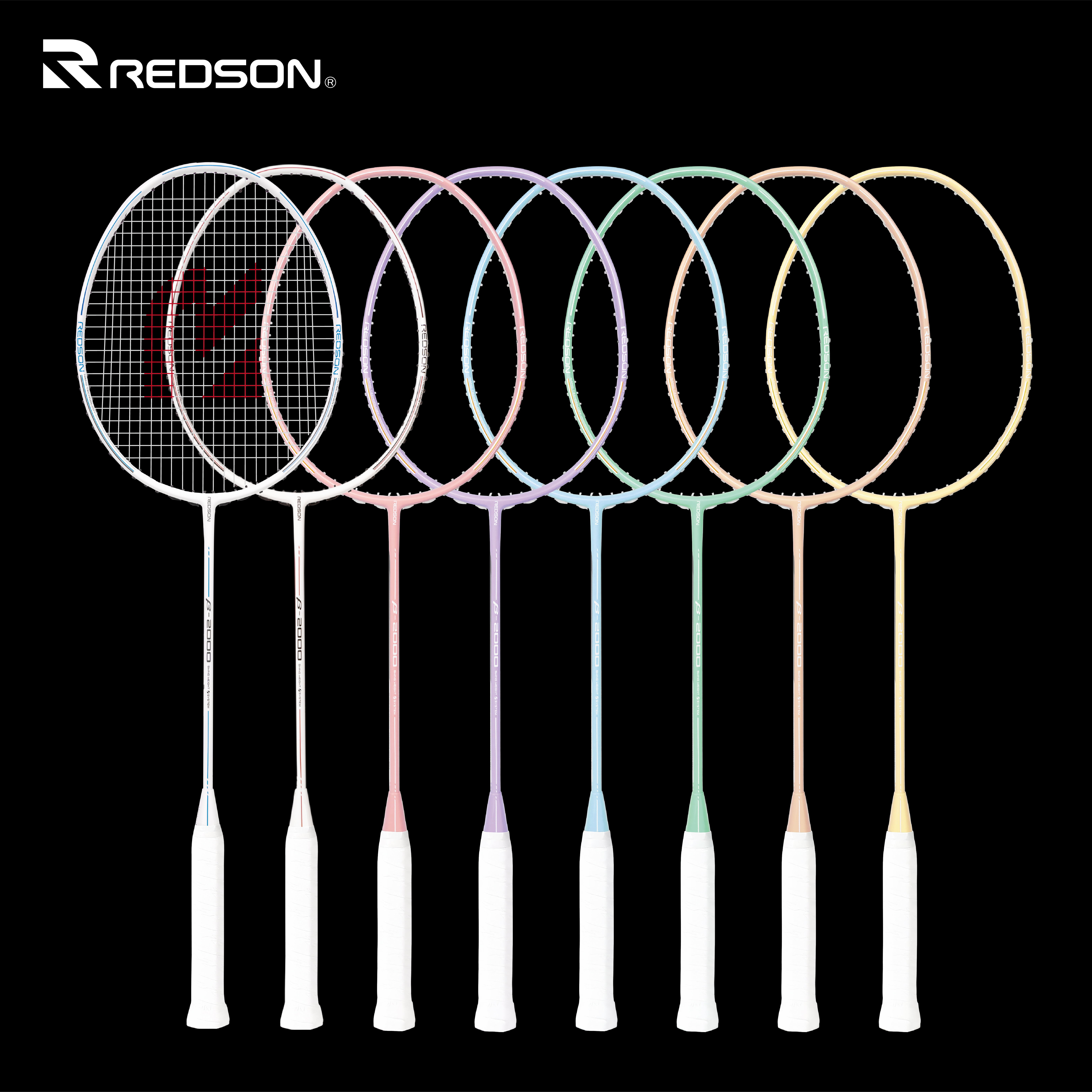 球拍β-2000 白/紅4U