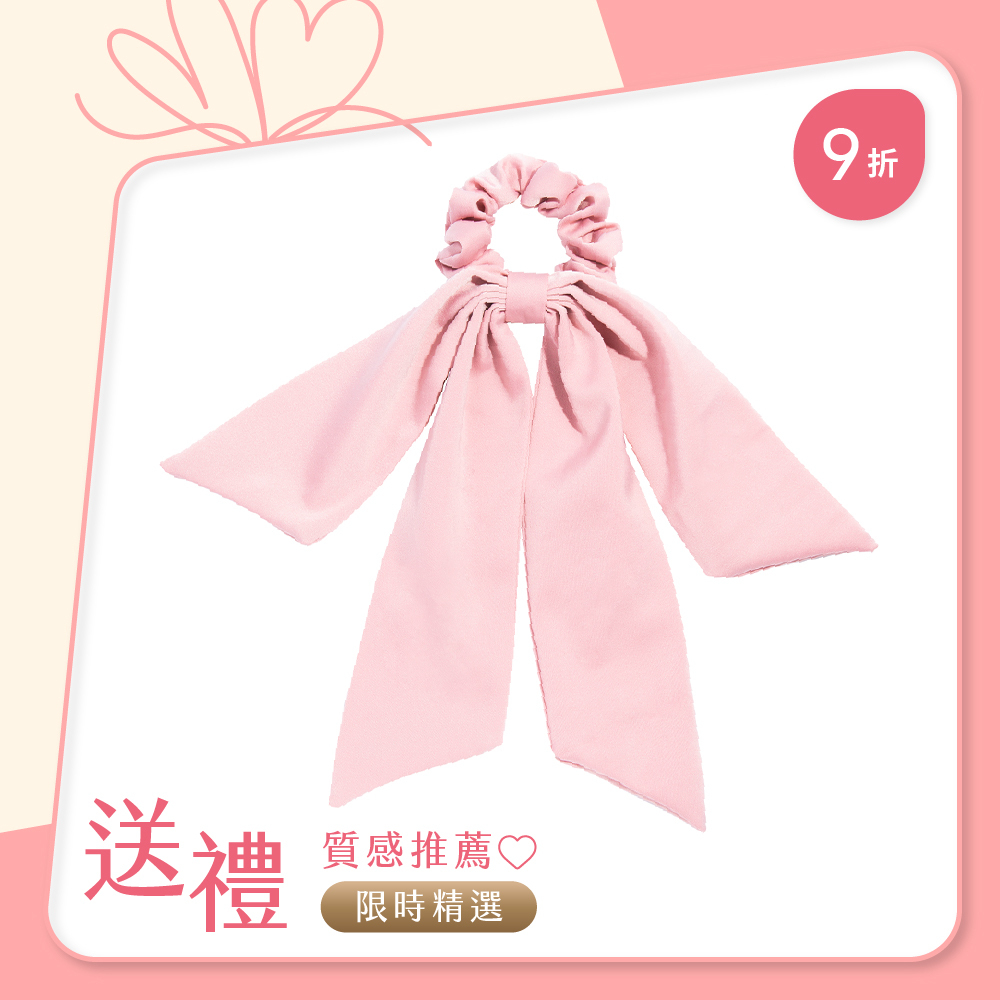 L. ERICKSON 緞面蝴蝶結大腸圈〈淺粉紅〉