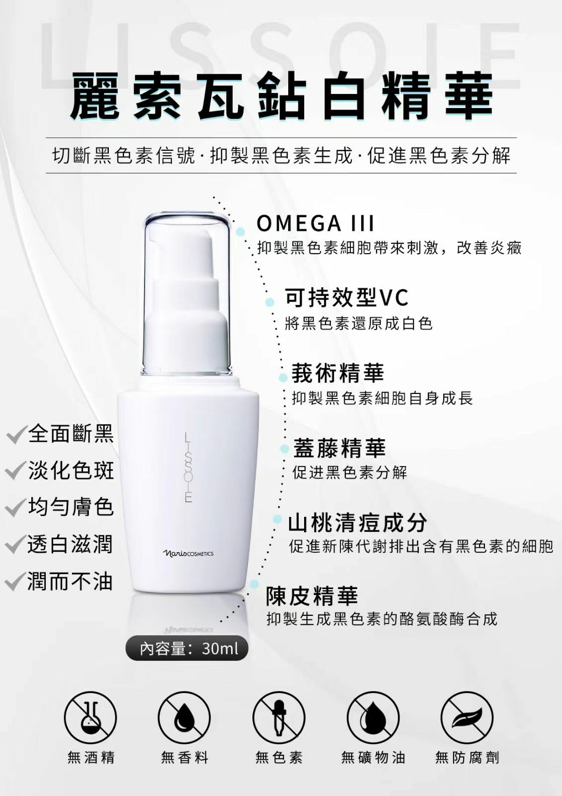 (2131)【現貨】Naris院線Lissoie麗索瓦美白斷黑精華30ml