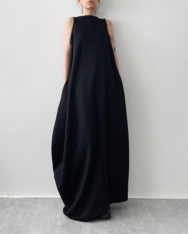 MFD-2660 不對稱花苞洋裝 ʙʟᴀᴄᴋ