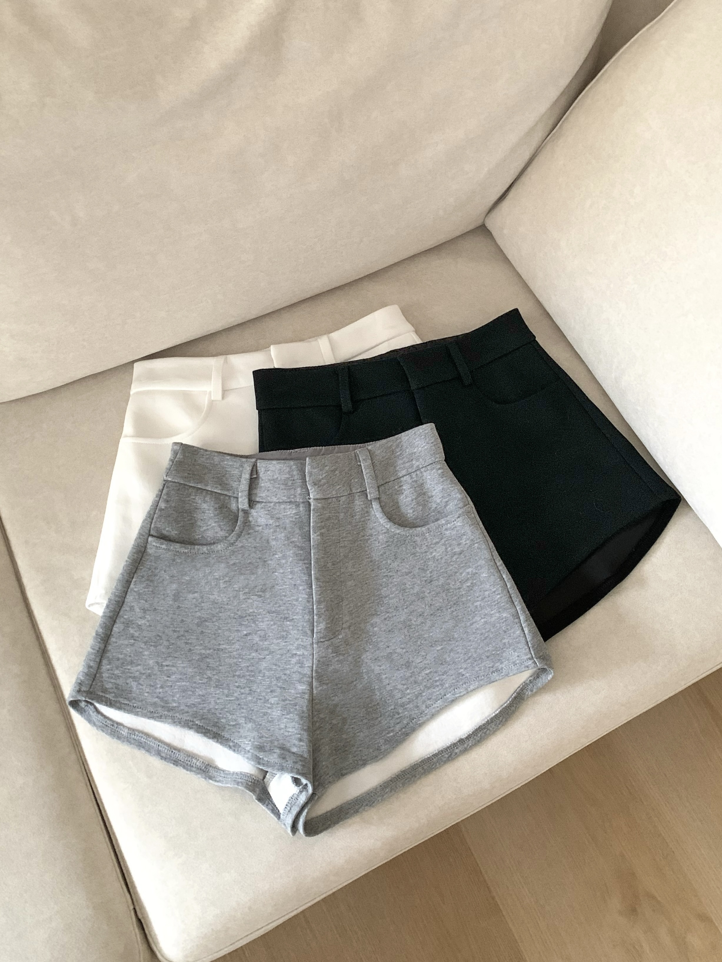 挺版棉質挖腿休閒短褲