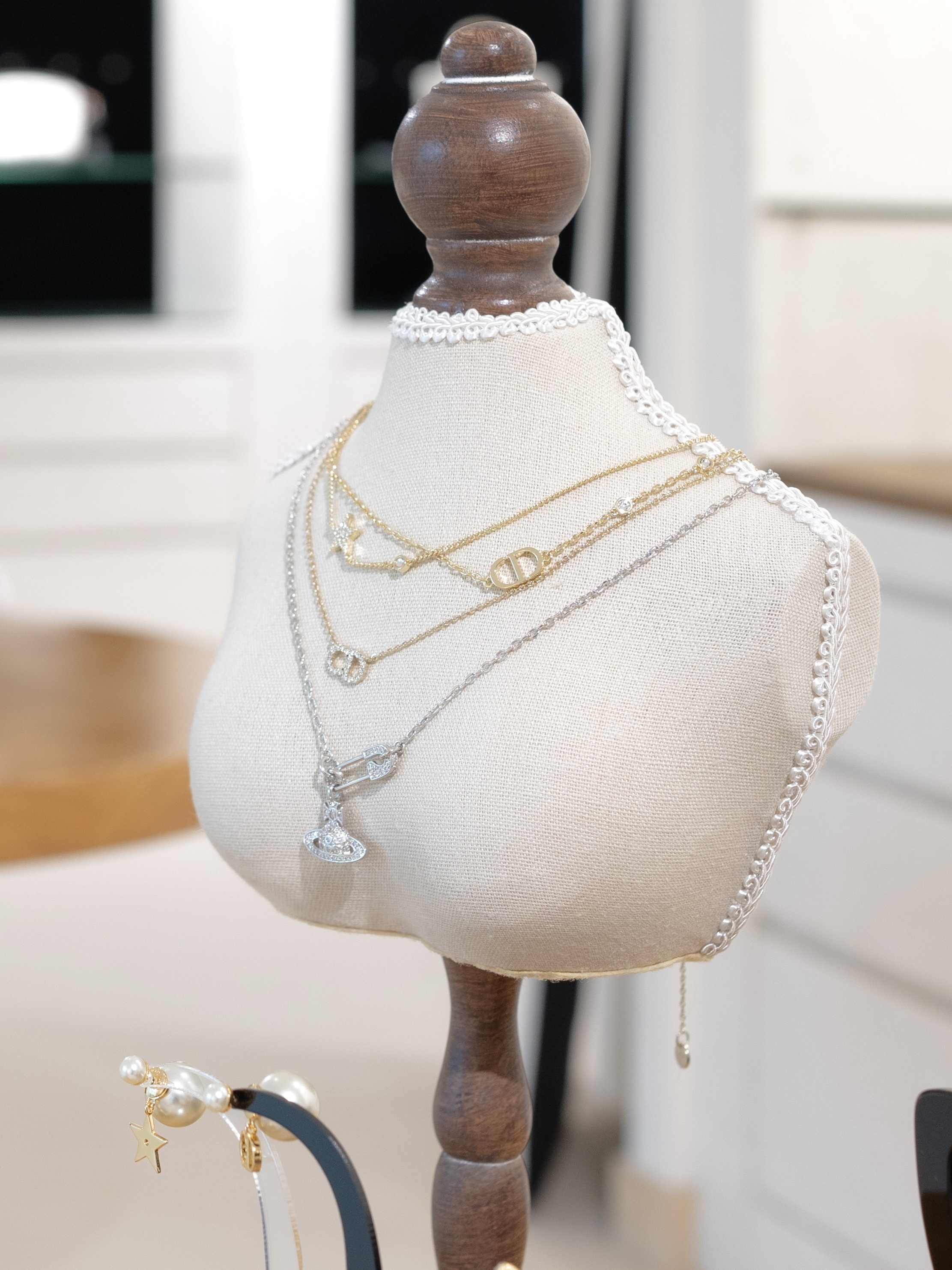 Dior Petit CD 雙重鏈帶頸鏈 金色