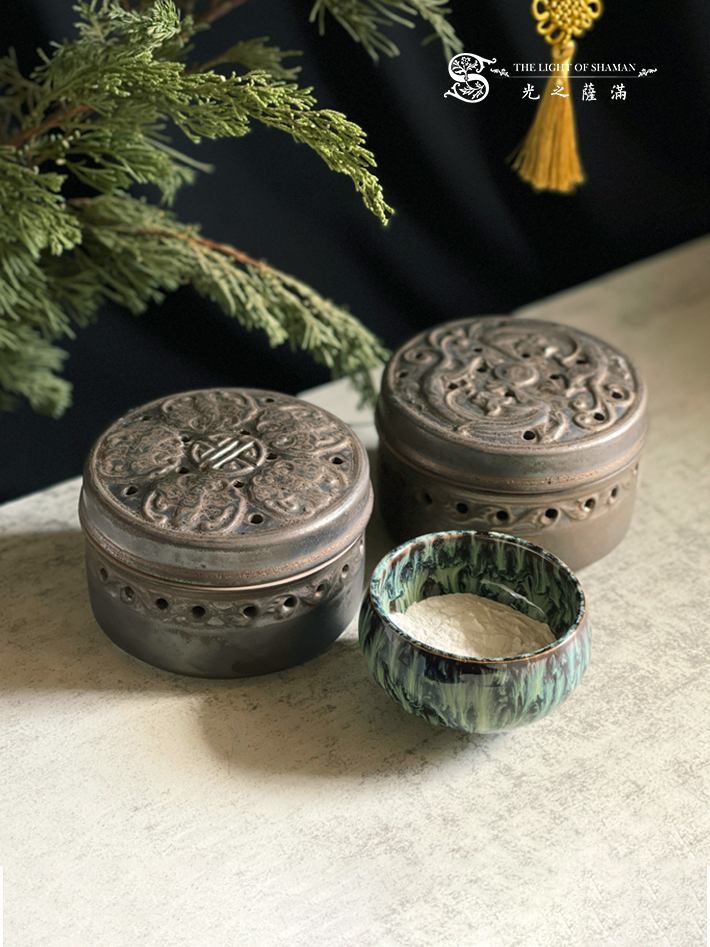 金箔陶韻 五福臨門陶瓷 香篆薰香爐 沉檀香藝 適用香粉、錐香、盤香、散葉、線香 香爐  - 光之薩滿