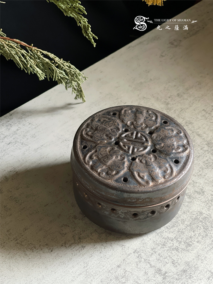 金箔陶韻 五福臨門陶瓷 香篆薰香爐 沉檀香藝 適用香粉、錐香、盤香、散葉、線香 香爐  - 光之薩滿