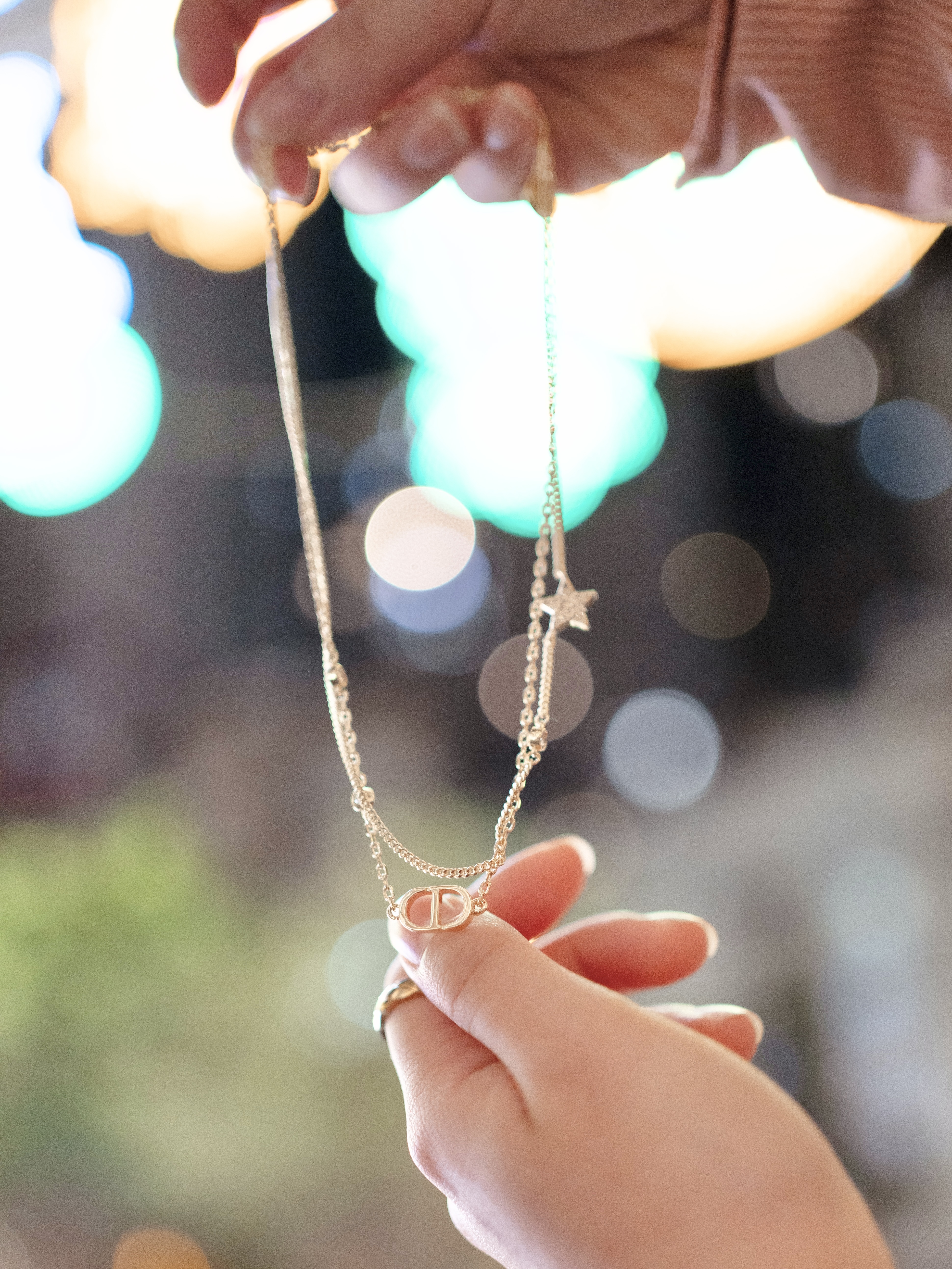 Dior Petit CD 雙重鏈帶頸鏈 金色