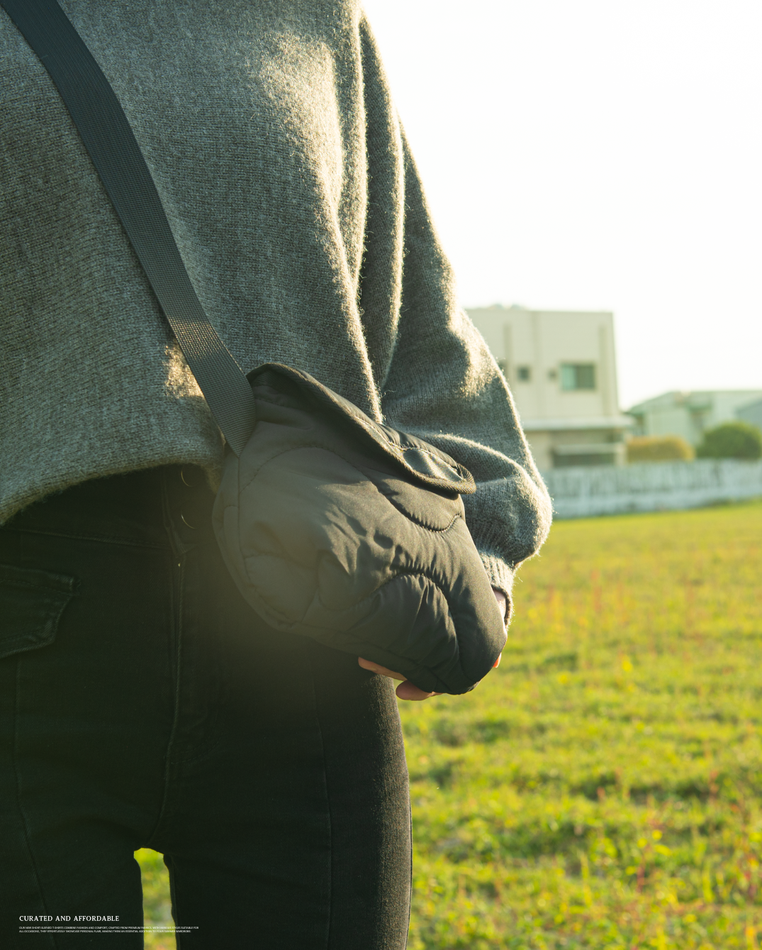 日本街頭葫蘆紋衍縫簡約斜背包