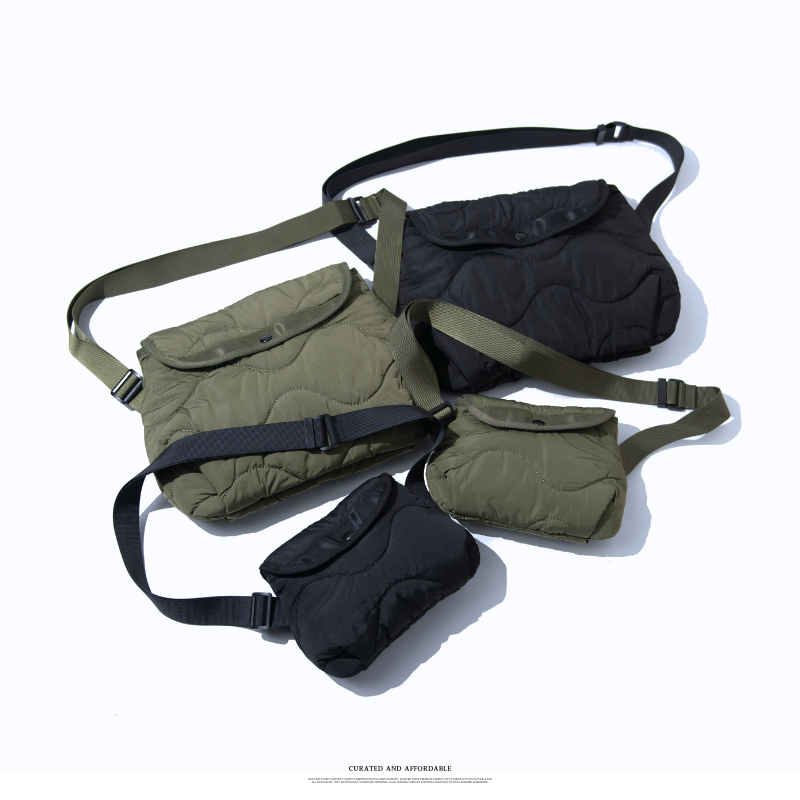 日本街頭葫蘆紋衍縫簡約斜背包