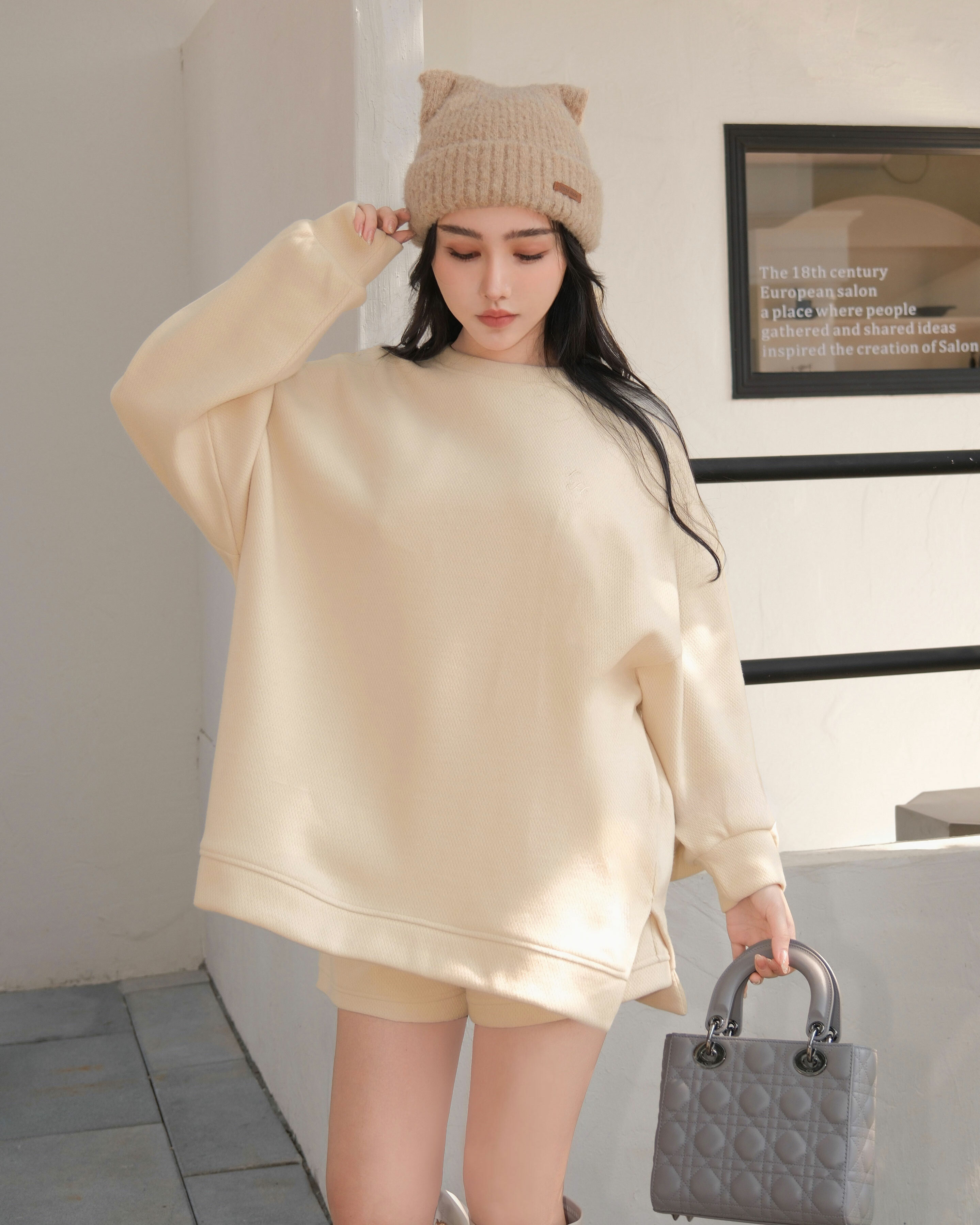 ⭒訂製-休閒簡約刺繡寬鬆套裝