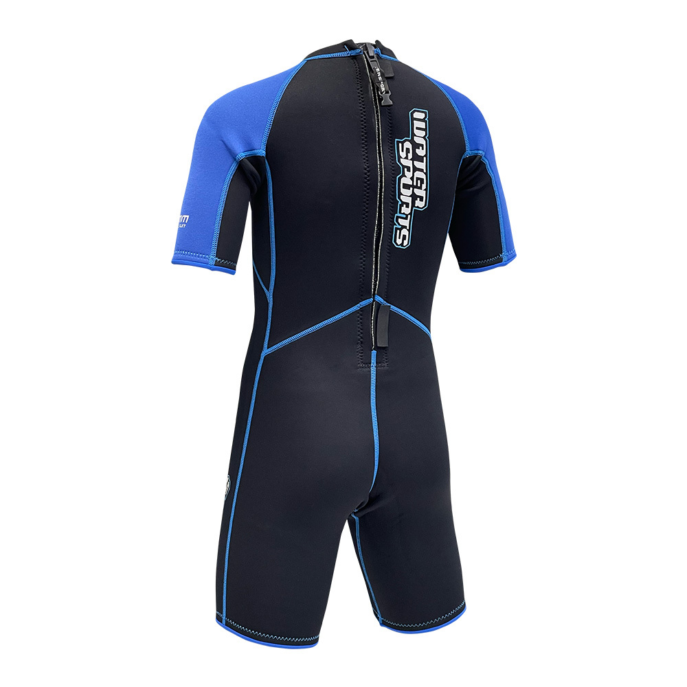 3.5mm 兒童 SCR 絨毛內層連身防寒衣 - 藍/黑