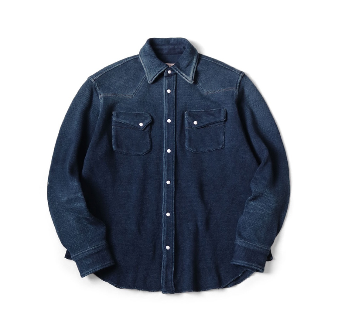 KAPITAL 2025 S/S 5G INDIGO COTTON KNIT HUSKY WESTERN SHIRT - PRE ORDER ITEM (預訂中)